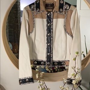 NWT Roberto Cavalli leather and suede jacket